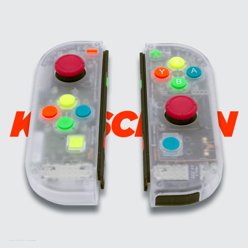 Clear Neon Quartz Nintendo Switch Joy-cons - Image 5