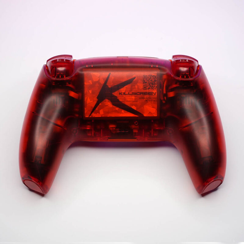 Back of Transparent Red PS5 DualSense Controller