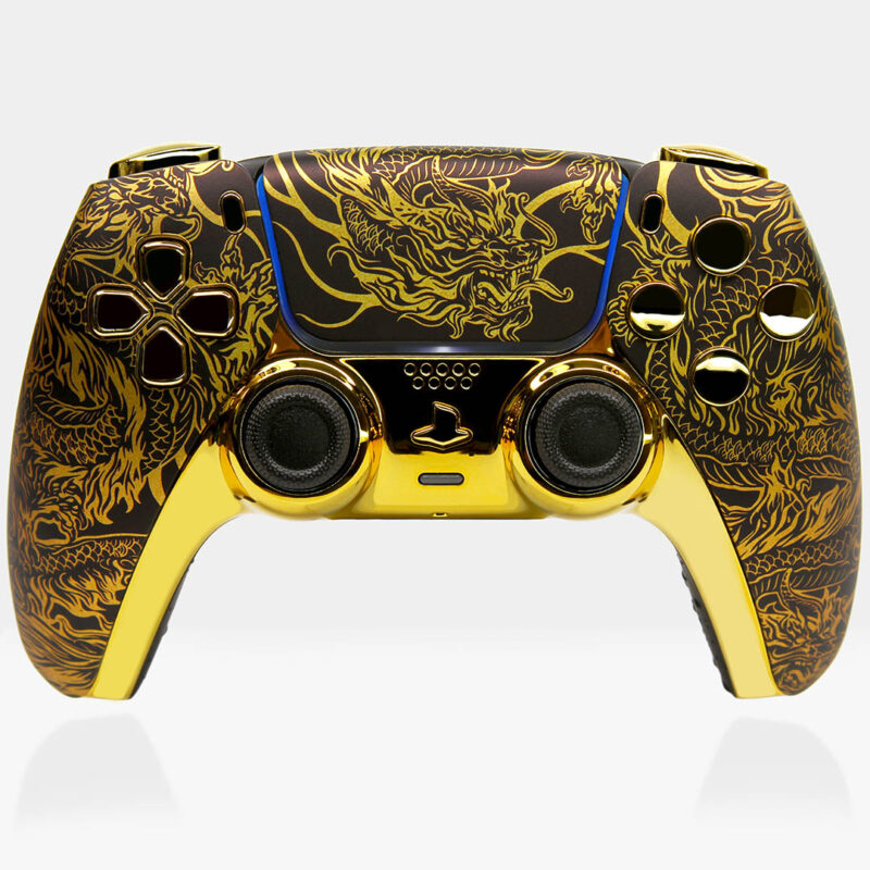 Golden Dragon PS5 Controller by Killscreen