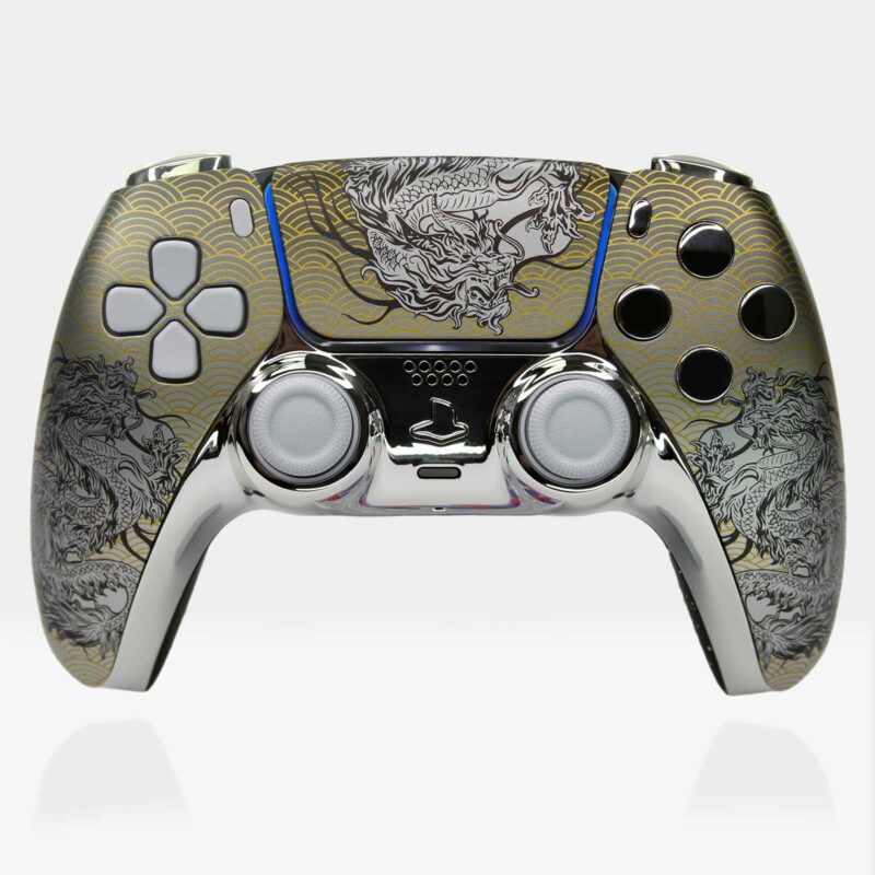 Silver Dragon PS5 Controller