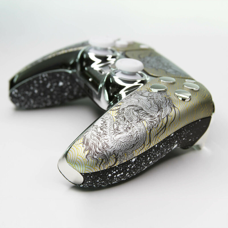 Silver Dragon PS5 Controller by Killscreen