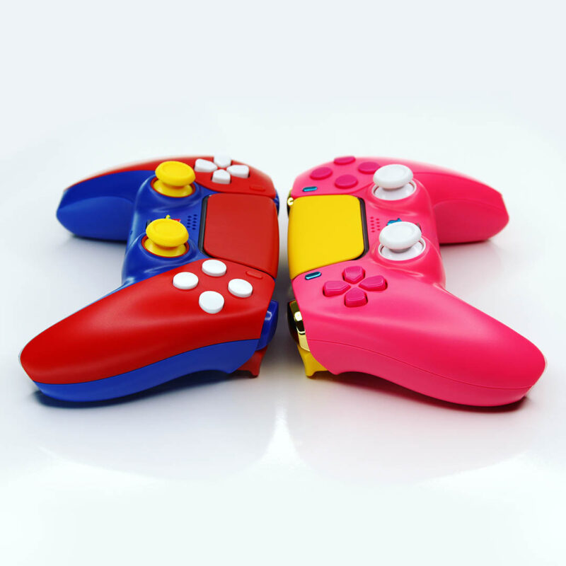 Mario and Peach PS5 Controllers