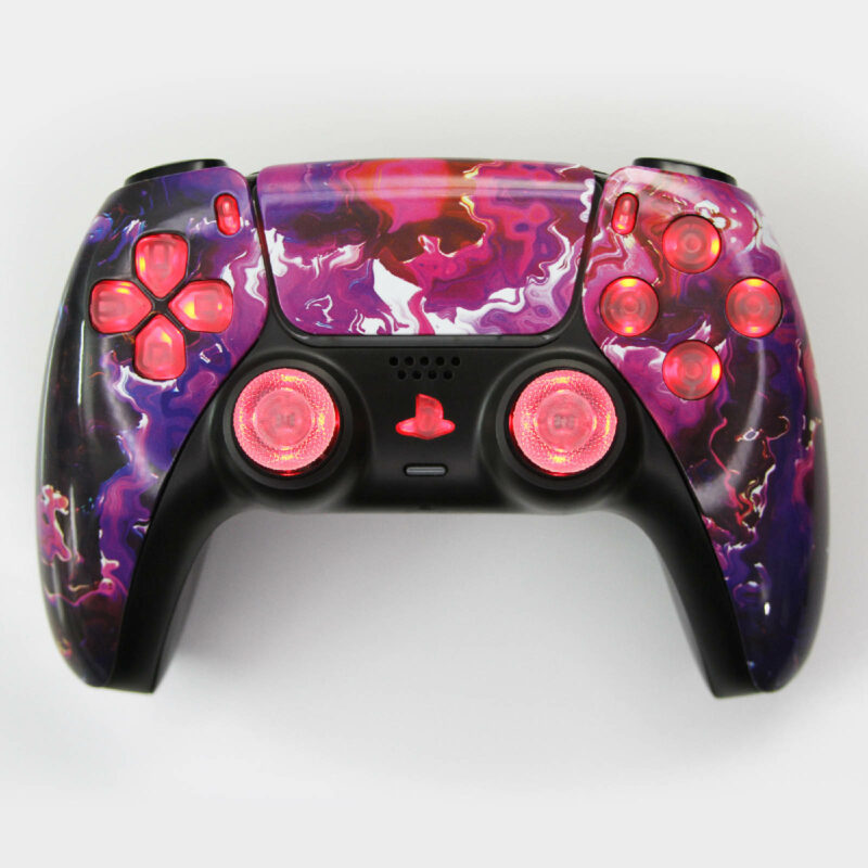 Purple Lava RGB LED PS5 Controller by Killscreen