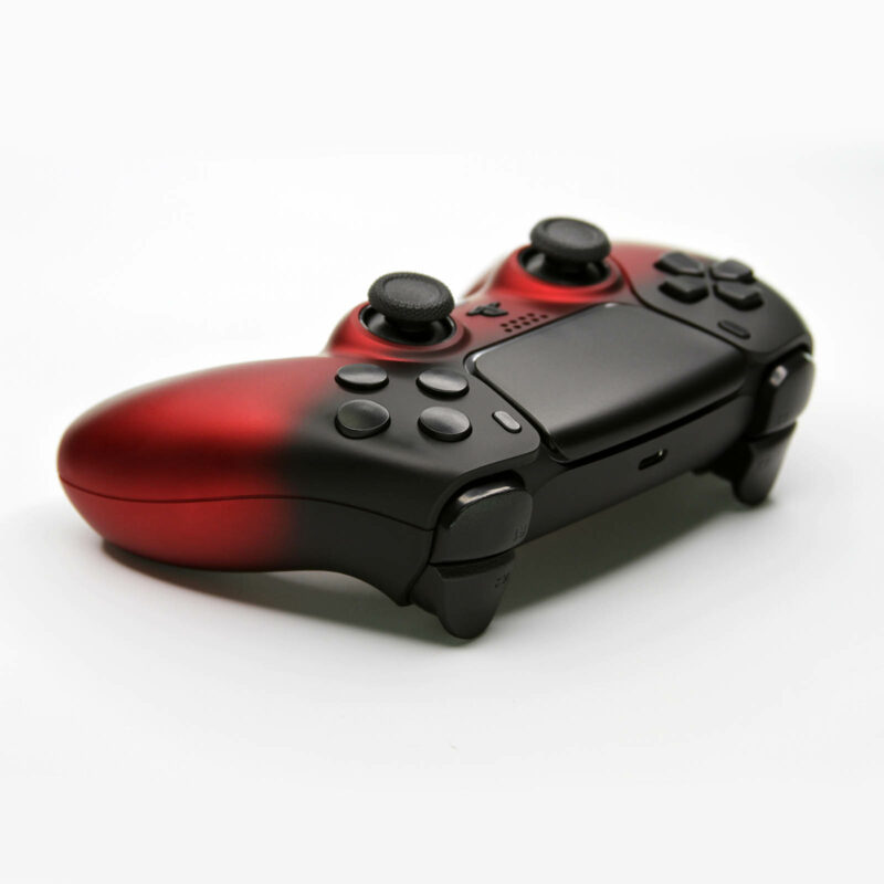 Back right view of Vampire Red to Black Gradient PS5 Controller
