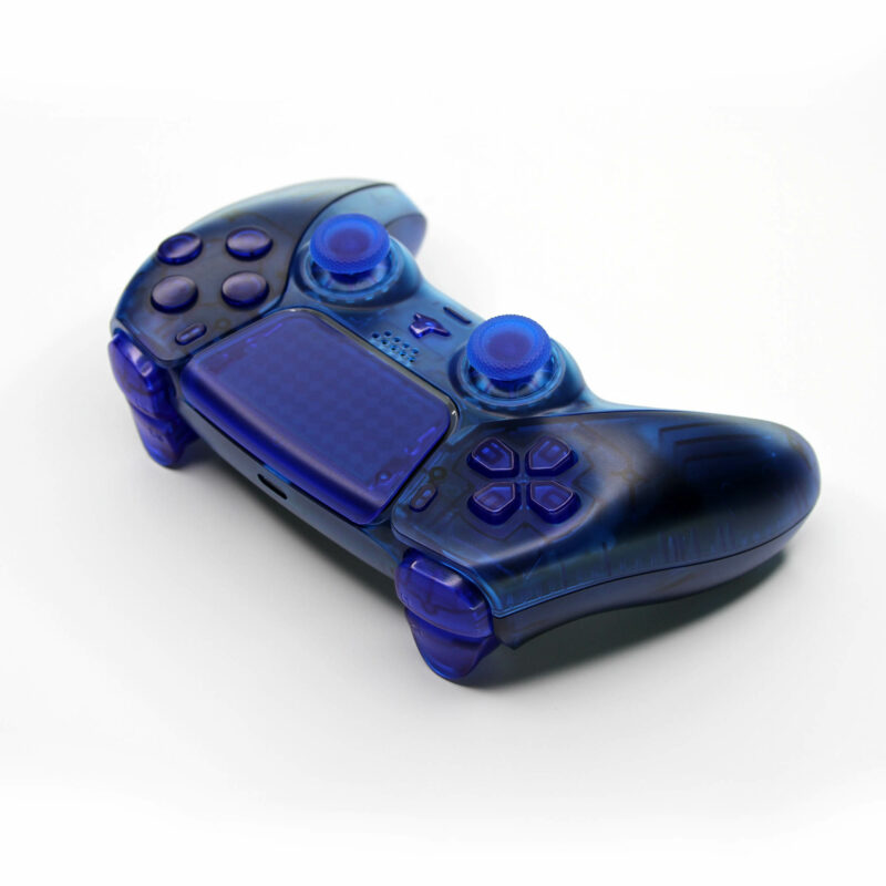 Top left view of Clear Blue PS5 Custom Controller