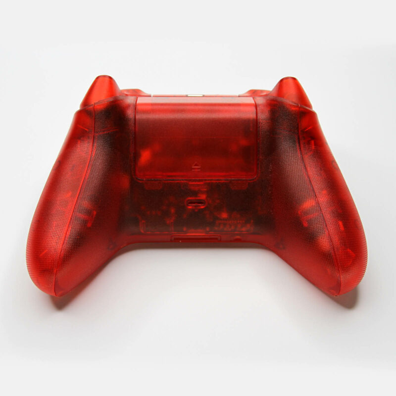 Back of Clear Red Xbox Controller
