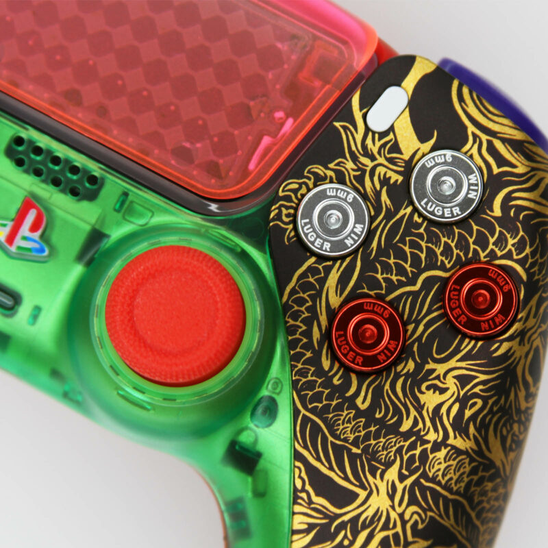 Close-up of Luger bullet buttons on Streetkid Controller