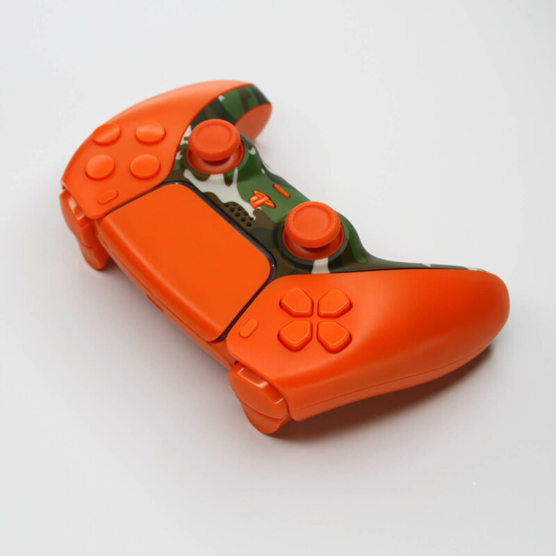 Top view of Orange Camouflage PS5 Controller