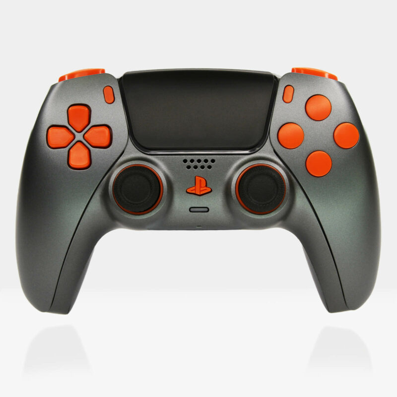 Gunmetal Fury Gray and Orange PS5 Controller by Killscreen