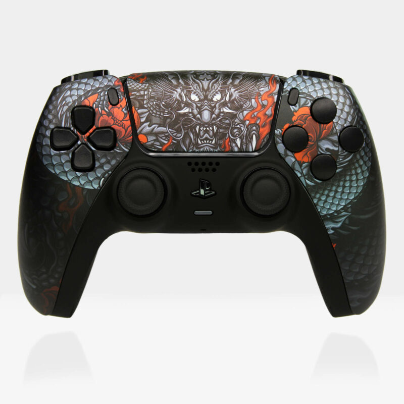 Red Lotus Dragon PS5 Controller by Killscreen