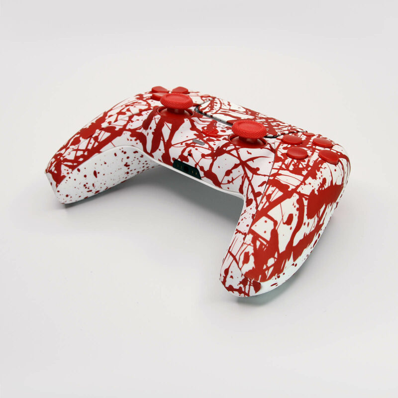 Side Front Angle of Bloodbath PS5 Controller
