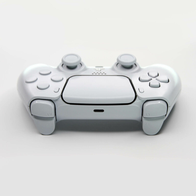Rear view of Ash All White PS5 Controller