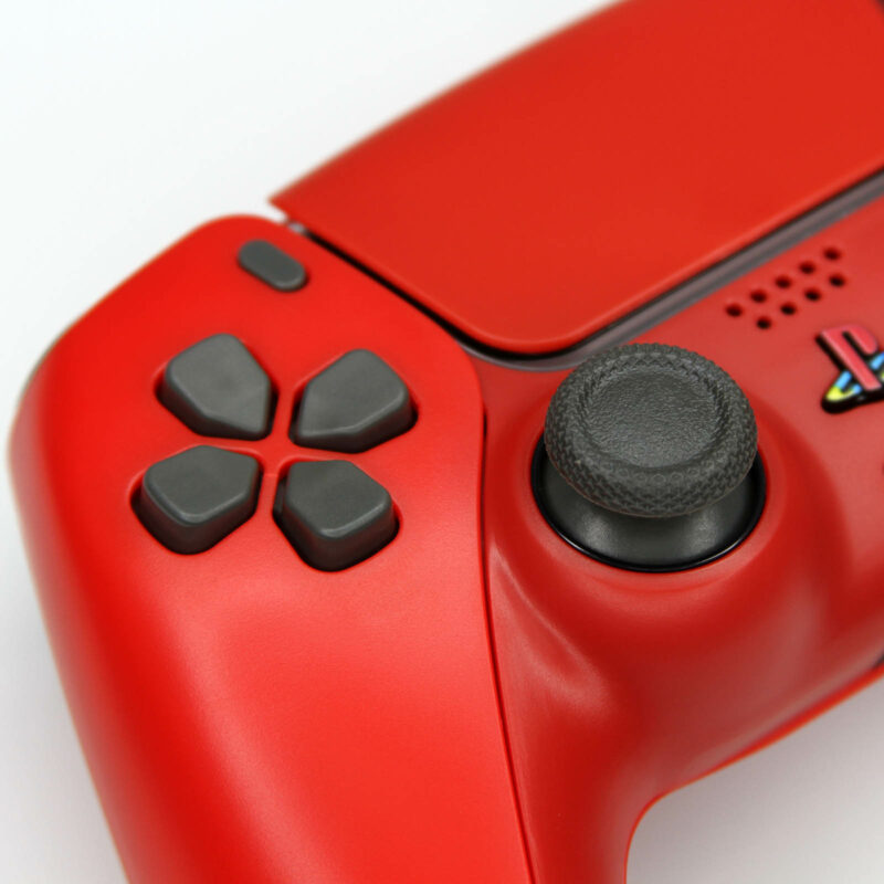Close up of DPad on Cinnabar Red PS5 Custom Controller