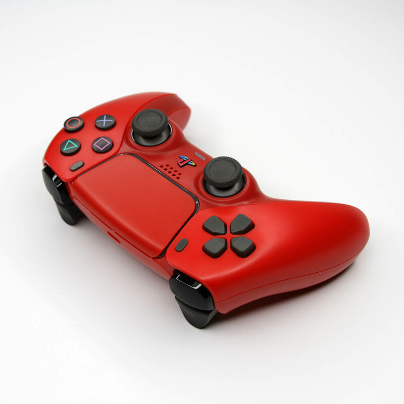 Top view of Cinnabar Red Retro PS5 DualSense Custom Controller