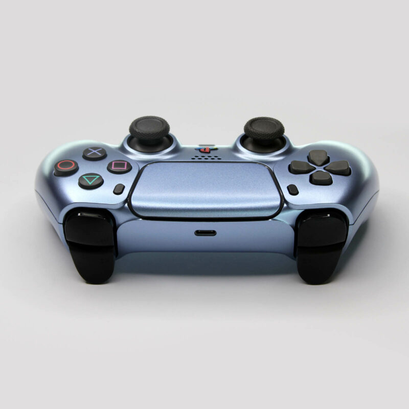 Rear view of PS2 Aqua Blue PlayStation 5 DualSense Controller