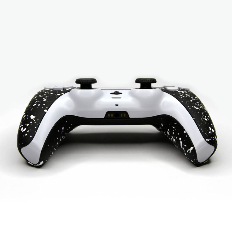 Front of Black & White PS5 Controller