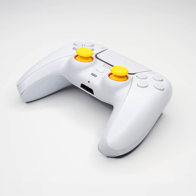Angled front view of Sunnyside Up Egg PS5 Controller