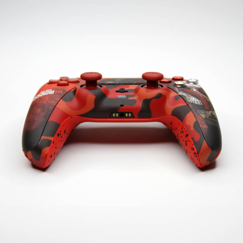 Front view of COD MW3 Red Skulls and Snakes PS5 Controller