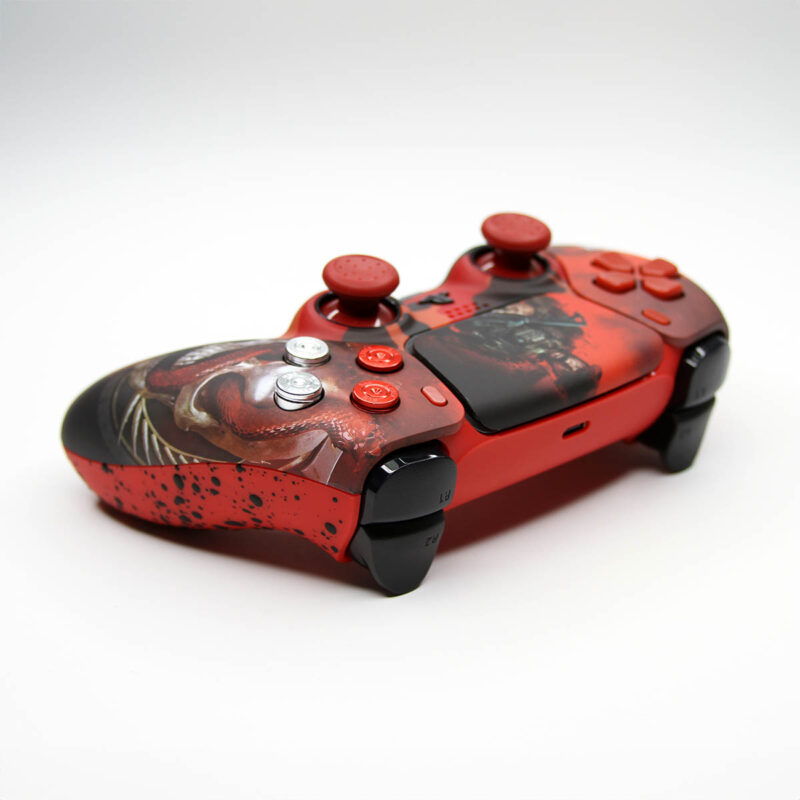 Rear angle of COD Modern Warfare 3 Red Skulls and Snakes Vault PS5 Controller