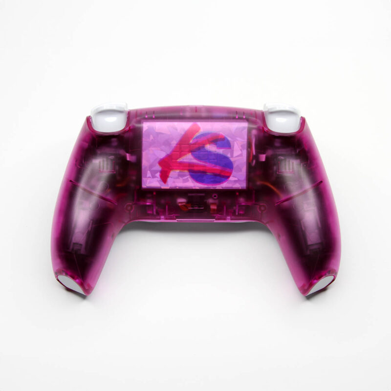 Back shell Front of the Crystal Orchid Transparent Purple Retro PS5 Controller