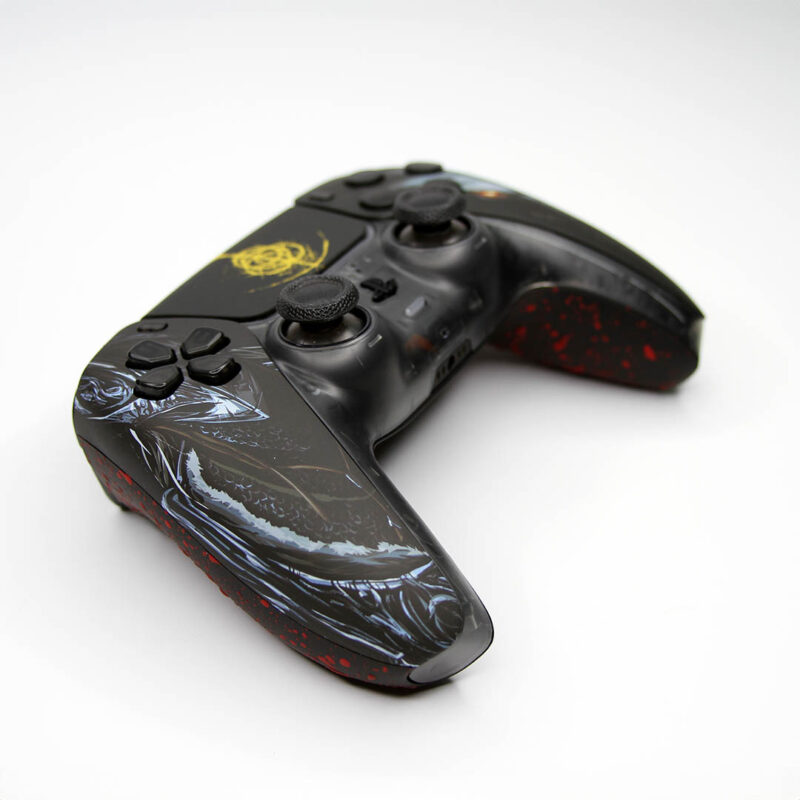 Left side of Elden Ring PlayStation 5 Controller by Killscreen