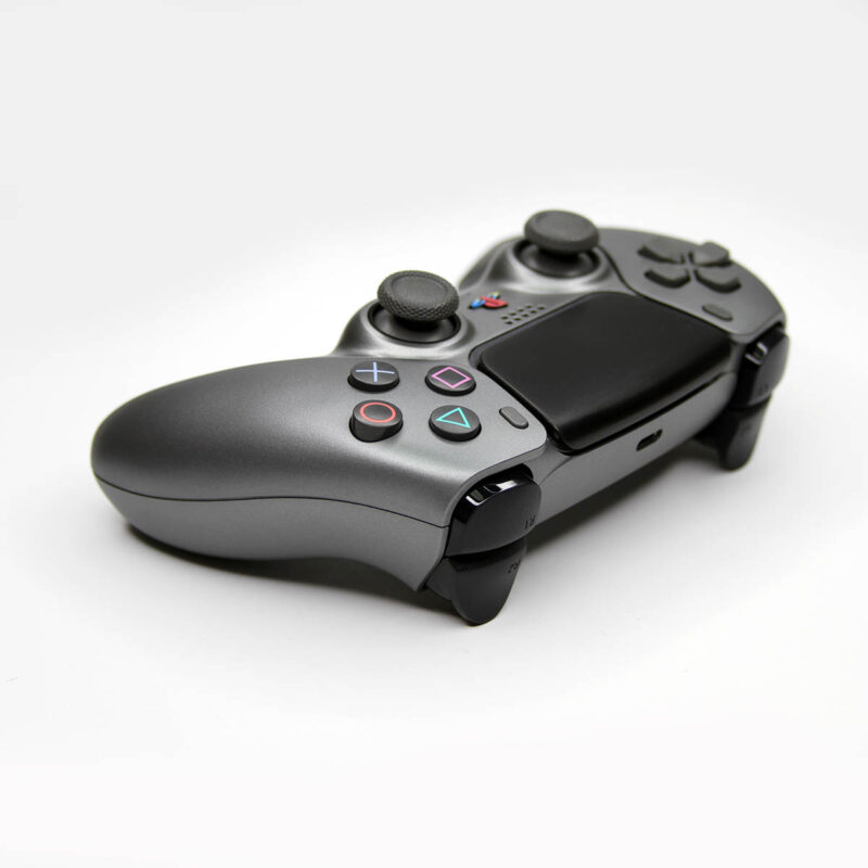 Action buttons view of Gunmetal Classic PS5 Custom Controller