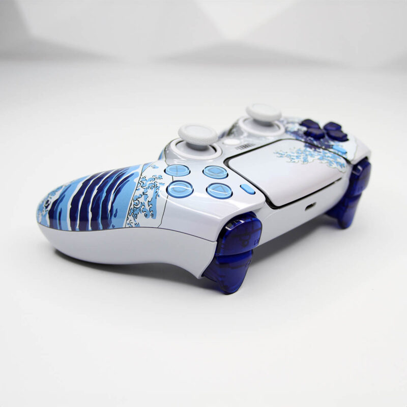 Back right of Kanagawa Great Wave PS5 DualSense Controller