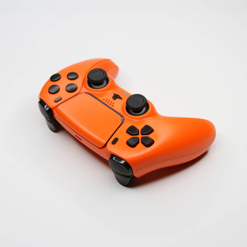 D-Pad view of Arancia Orange and Black Custom PlayStation 5 Controller