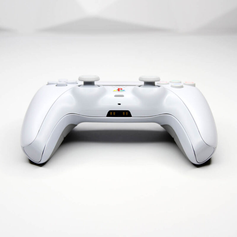 Front of PSone White MKII Retro PS5 Controller