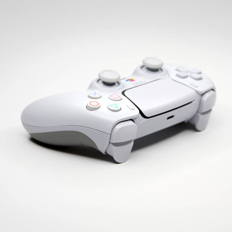 Shape buttons view of PSone White MKII Retro PS5 Controller by Killscreen