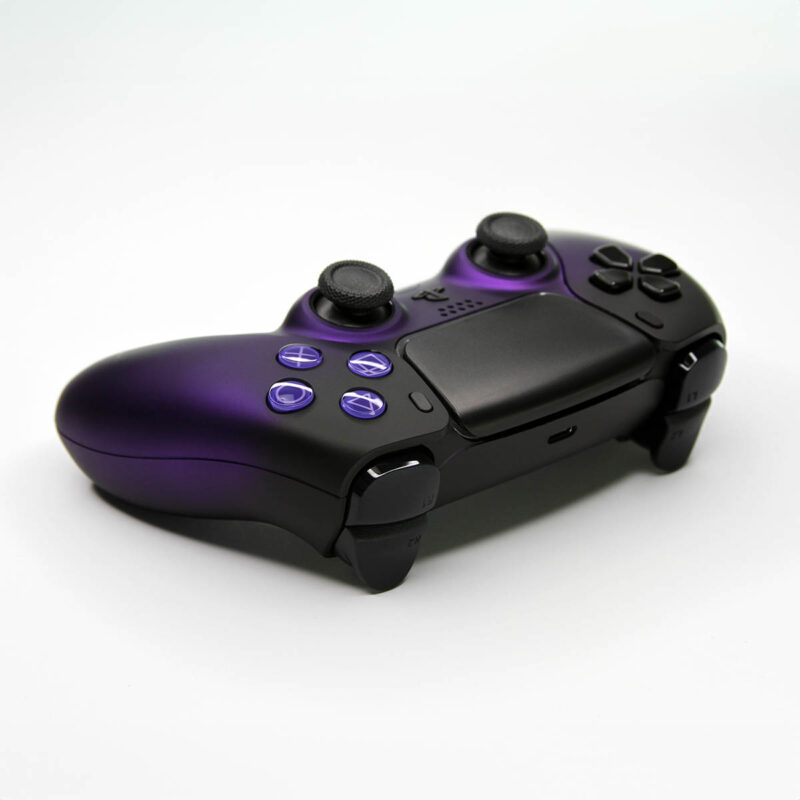 Action buttons on Purple Haze Black PlayStation 5 Controller
