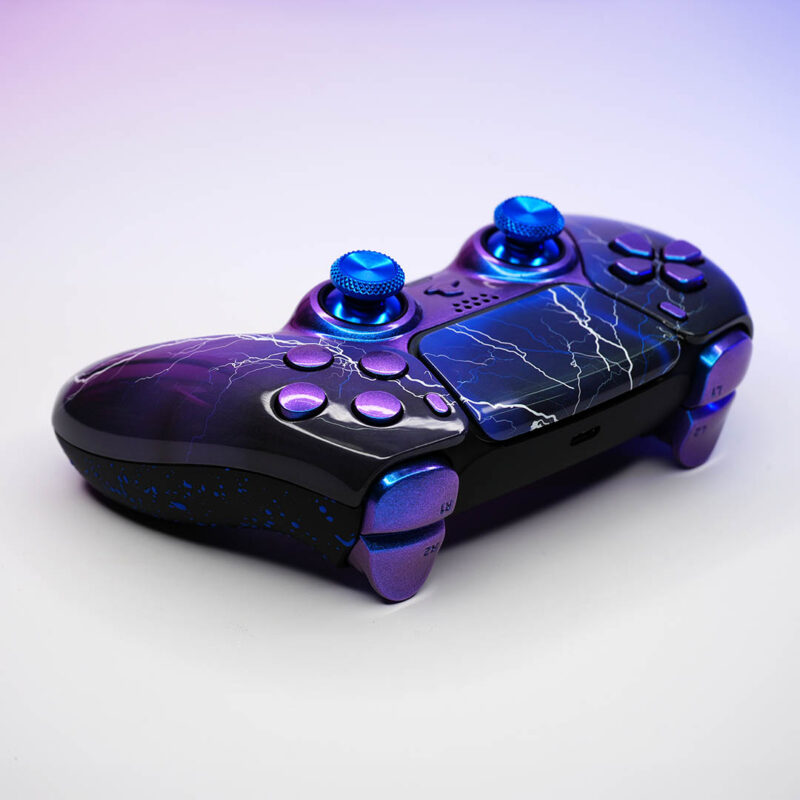 Rear buttons angle of Chromastorm Lightning PS5 Controller by Killscreen