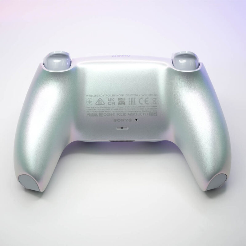 Back of PSone Chroma Pearl Retro PlayStation 5 DualSense Controller by Killscreen