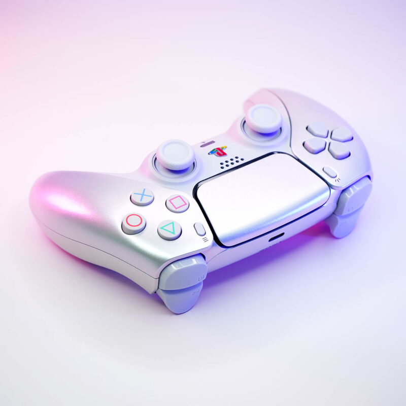 Shape button view of PSone Pearl PS5 Controller