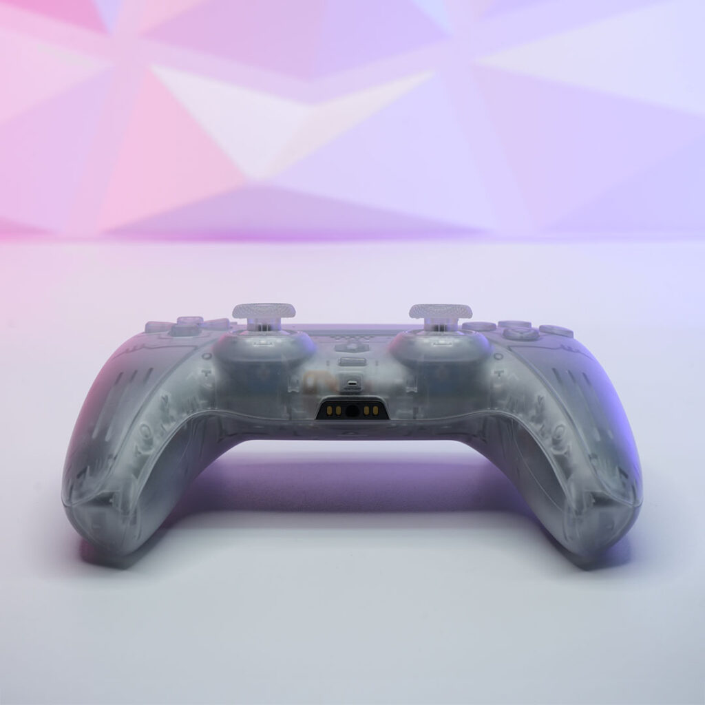 Front angle of the Killscreen GhoulSense™ controller in daylight, showing transparent details.