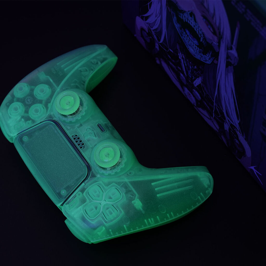 Killscreen GhoulSense™ glowing green in the dark with eerie light reflections.